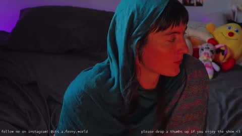 Snapshot of fernydew chatting on February 25, 8:09 pm Fern next stream 430pm Monday PST online show from February 25, 8:09 pm