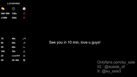 su_ssie online show from November 25, 12:12 am